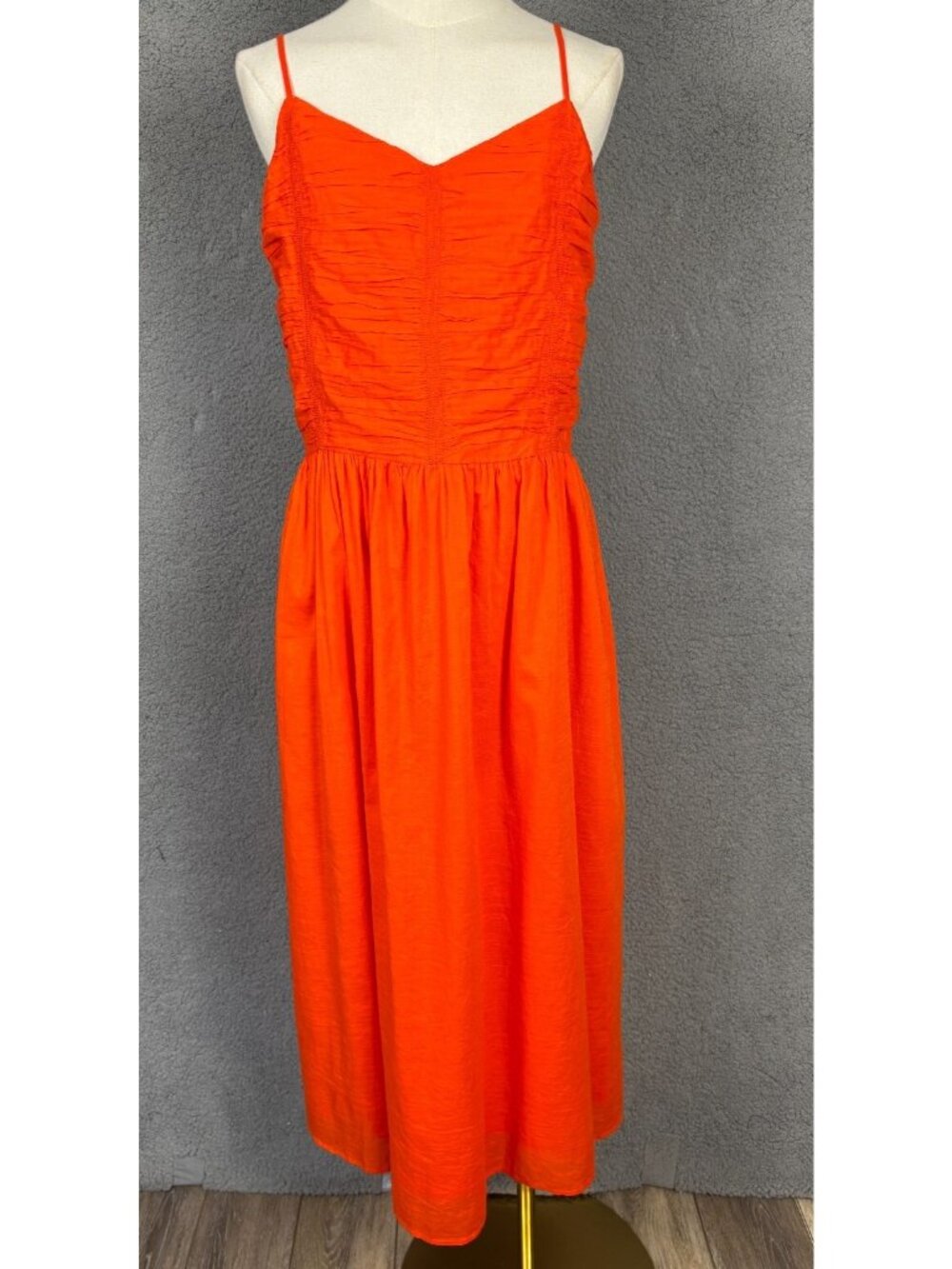 On 34th Women's Seersucker A-Line Maxi Dress Lined Orange Size OX NWOT's.